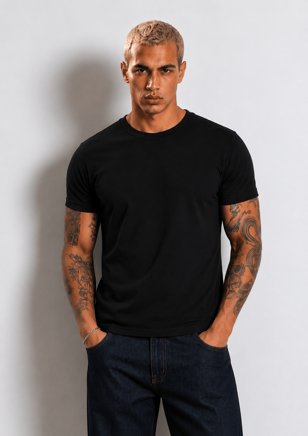 Cropped Muscle Tee (Black)