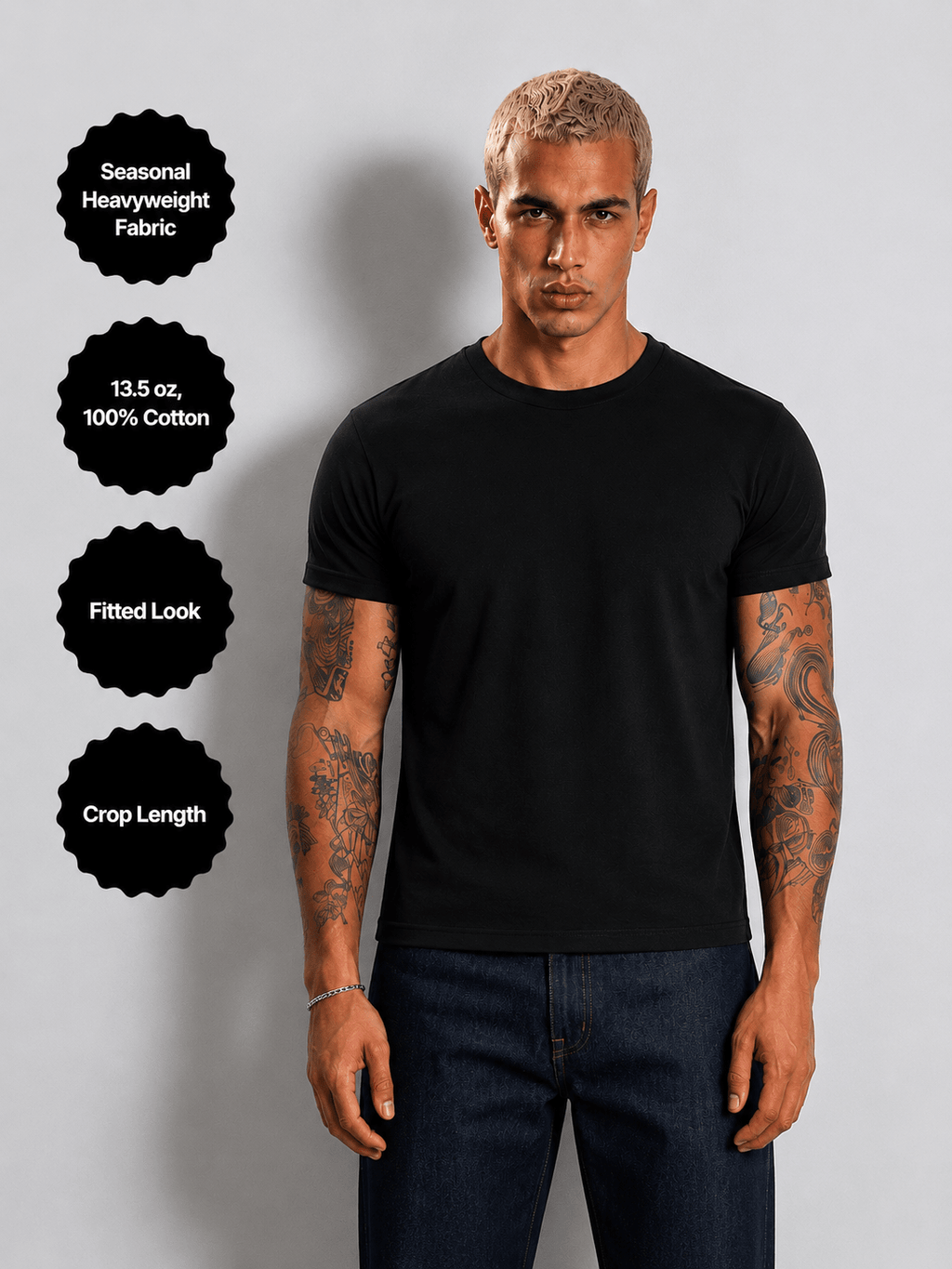 Cropped Muscle Tee (Black)